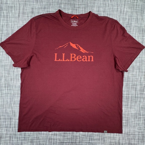 L.L.Bean Other - LL Bean Mens XL Mountain Logo Graphic T Shirt Burgundy Slightly Fitted Casual